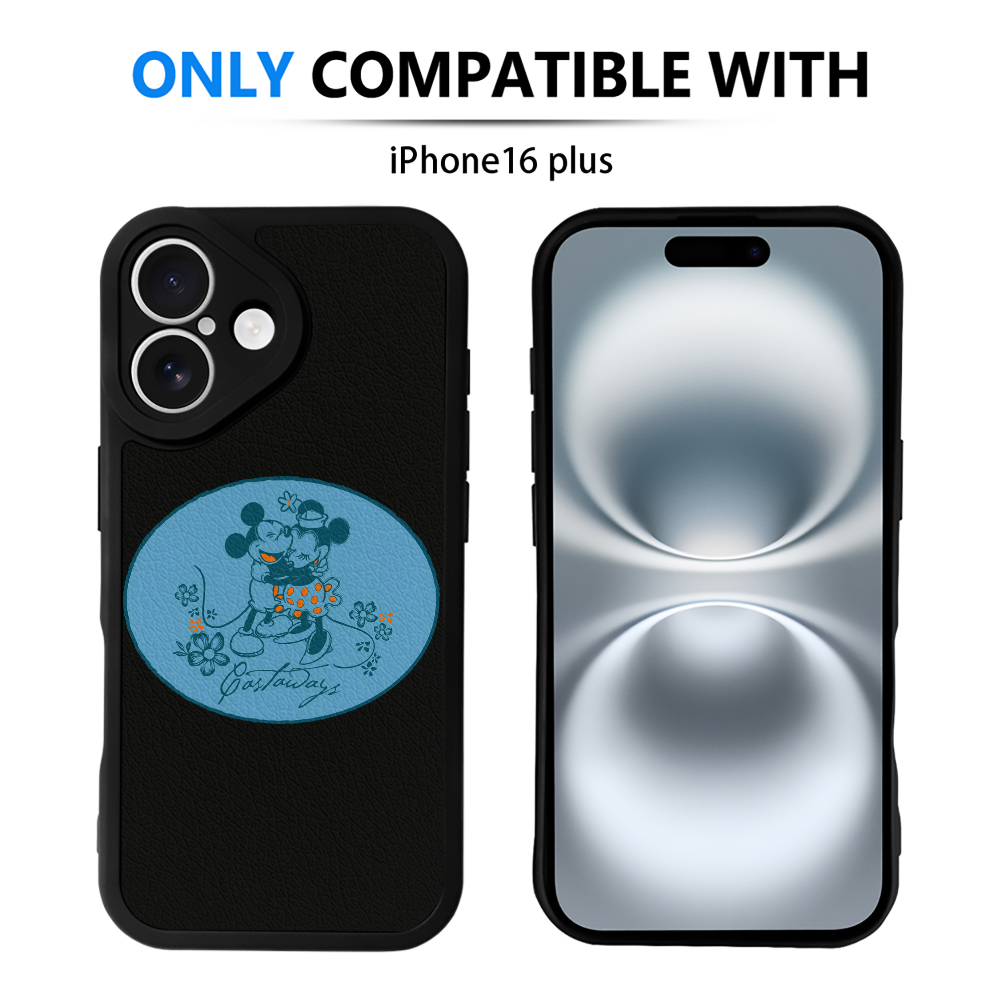 （画像用） ミッキーマウス Mickey Mouse 【iPhone 16シリーズ対応】シリコンスマホケース（レザー調） 材質：シリコン